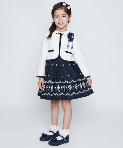ひなちゃん着用 110 140cm グログランアーチフラワー刺繍 ワンピース 組曲kids Kumikyoku Kids D Fashion