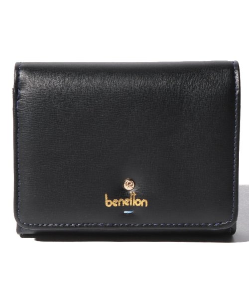 セール フラップカラー札入れ二つ折り財布 ウォレット ベネトン レディース Benetton Women D Fashion