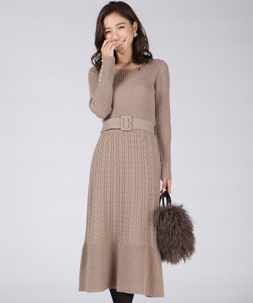セール 70 Off ケーブル編みマーメイドロングニットワンピース クイーンズコート Queens Court D Fashion
