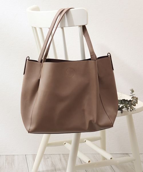 2way 軽くて大容量シンプルトートバッグ ショルダーバッグ ニノン Ninon D Fashion