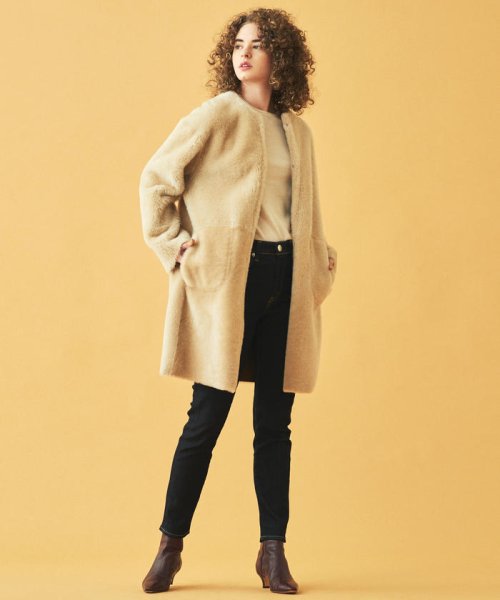 メリノムートン ノーカラーコート Tomorrowland Collection Tomorrowland Collection D Fashion メリノムートン ノーカラーコート Tomorrowland Collection Tomorrowland Collection D Fashion