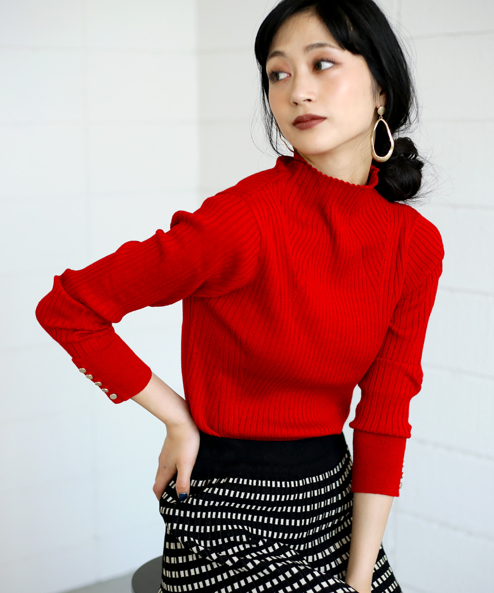 セール】ヒートハイネック袖釦付きニットプルオーバー(502689444) | ブージュルード(Bou Jeloud) - d fashion セール】ヒートハイネック袖釦付きニットプルオーバー(502689444) | ブージュルード(Bou Jeloud) - d fashion