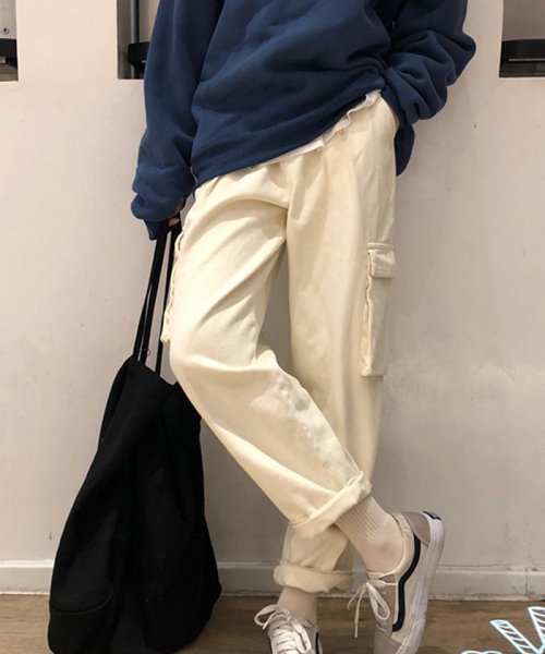 セール カーゴパンツ レディース クロップドパンツ チノパン ベイカーパンツ ミリタリーパンツ ボトムス ミニミニストア Miniministore D Fashion