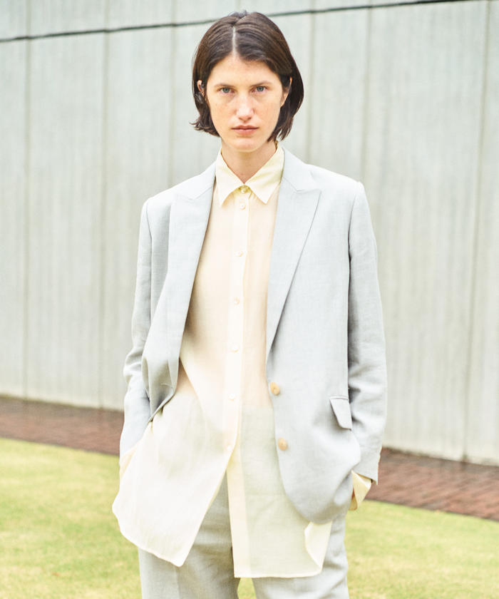 セール 50%OFF】リネンウールシルク ピークドラペルジャケット セール 50%OFF】リネンウールシルク ピークドラペルジャケット