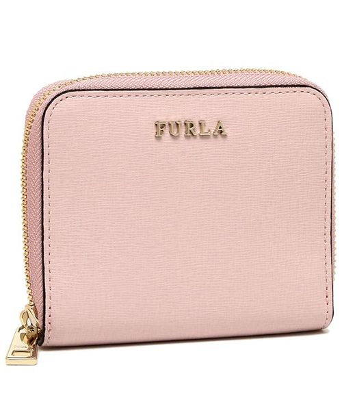 FURLA フルラ ＊ ラウンドジップ 二つ折り財布 ピンク パール