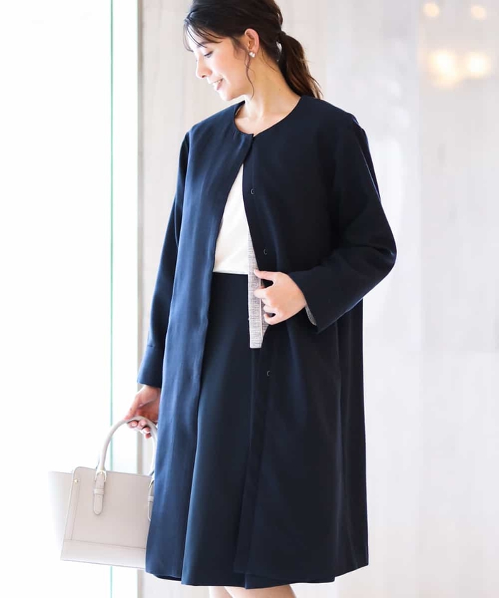 セール 30%OFF】リネン混ノーカラーコート(502792808) | アー