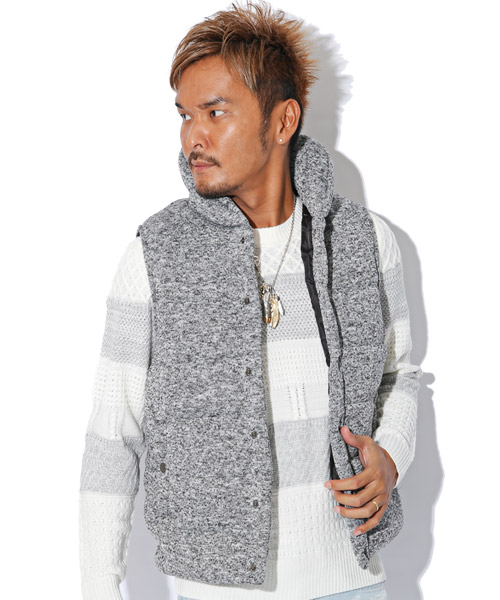 セール15%OFF】メランジフリース中綿ベスト/ベスト メンズ 中綿