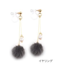 cream dot/クリームドット Cream dot. 秋冬素材×パールの華奢スイングイヤリング/ピアス/502808695