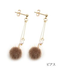 cream dot/秋冬素材×パールの華奢スイングイヤリング/ピアス/502808695