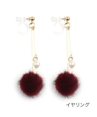 cream dot/秋冬素材×パールの華奢スイングイヤリング/ピアス/502808695