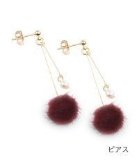 cream dot/クリームドット Cream dot. 秋冬素材×パールの華奢スイングイヤリング/ピアス/502808695
