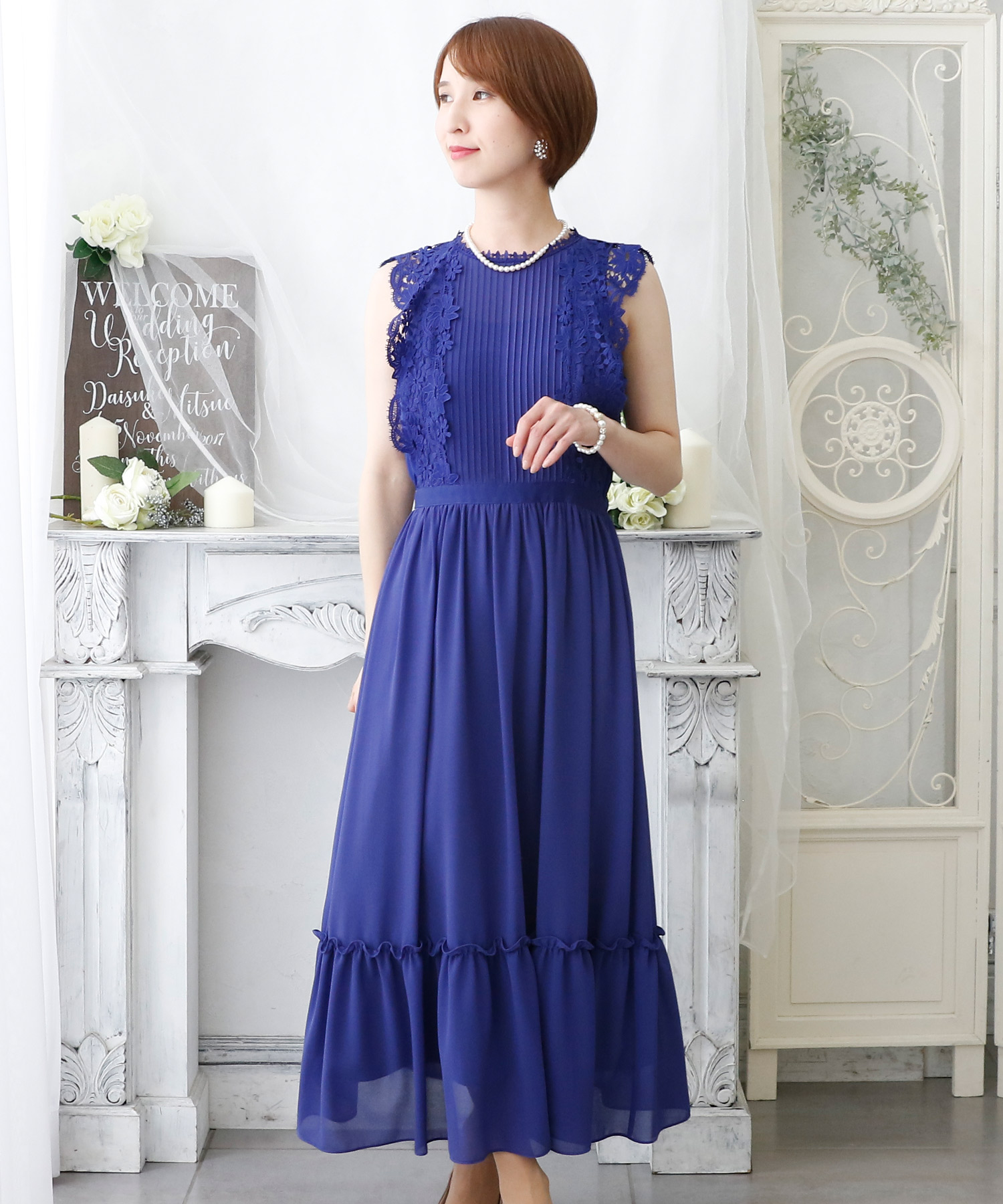 シフォン&レースワンピース・結婚式ドレス・お呼ばれパーティードレス ...