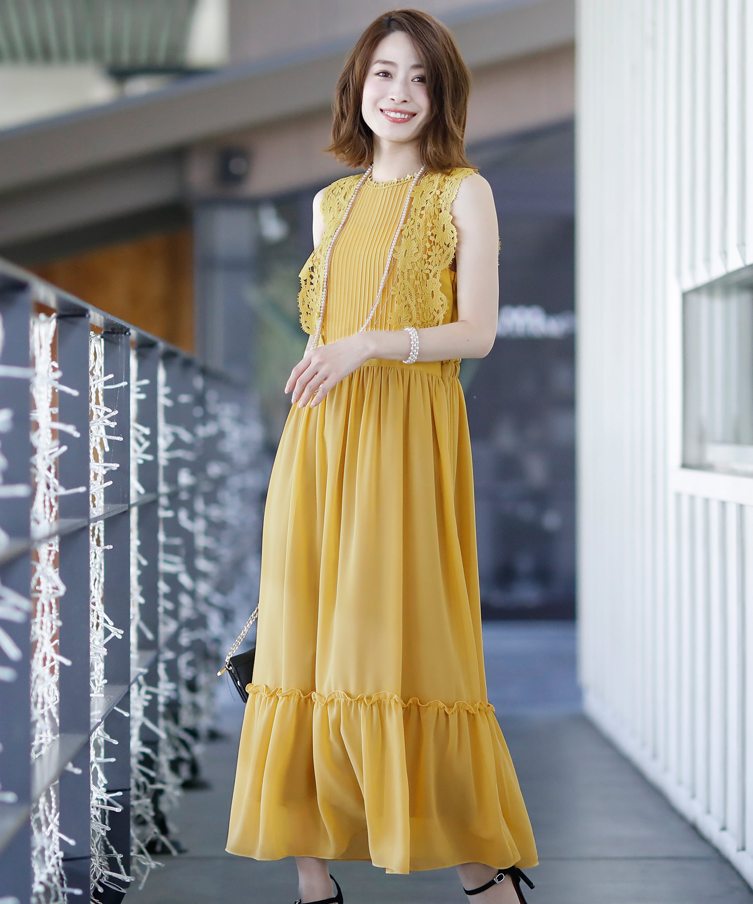 シフォン&レースワンピース・結婚式ドレス・お呼ばれパーティードレス ...