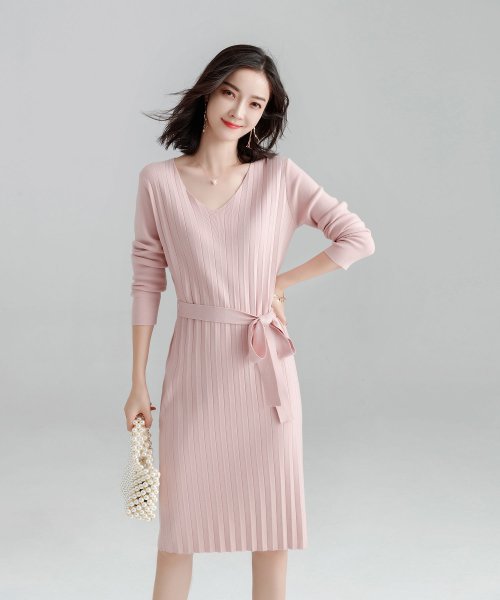 ウエストリボンニットワンピース セゾン ド パピヨン Saison De Papillon D Fashion ウエストリボンニットワンピース セゾン ド パピヨン Saison De Papillon D Fashion