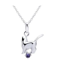 Sears/シアーズ Sears シアーズ ネックレス レディース 猫 ネコ ねこ 誕生石ネックレス シルバー sー171/502823478