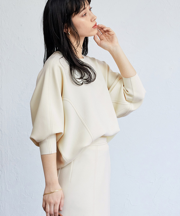 セール 70%OFF】ニットジョーゼットボンディングプルオーバー セール 70%OFF】ニットジョーゼットボンディングプルオーバー