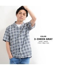 1111clothing/シャツ カラーシャツ トップス 半袖 メンズ レディース 韓国 ファッション 秋冬 秋 冬 チェック ストライプ 総柄 オープンカラーシャツ 柄シャツ 開襟シャ/502822286