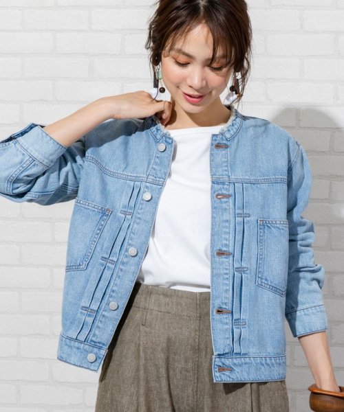 セール Usaコットンデニムノーカラーgジャン デニムジャケット コーエン Coen D Fashion セール Usaコットンデニムノーカラーgジャン デニムジャケット コーエン Coen D Fashion