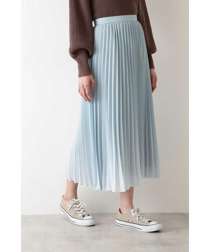 On グラデーション プリーツ スカート Size:S 全豪ver. 楽天市場】プリーツスカート グラデーション ロングスカート