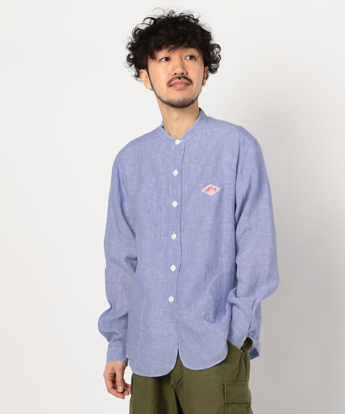 豊富な商品から DANTON/ダントン】リネンバンドカラーシャツ KLS #JD－3607 シャツ/ブラウス(半袖/袖なし)