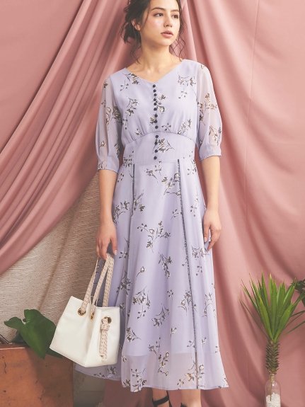 セール 美人百花 Andgirl Non No5月号掲載 モノトーンフラワーワンピース ノエラ Noela D Fashion