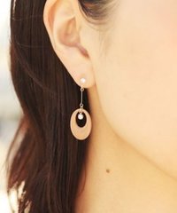 ninon/揺れるミニ楕円フープの樹脂ノンホールピアス/502887207