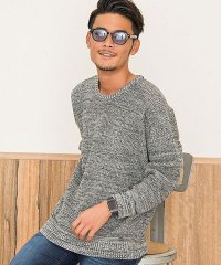 CavariA/キャバリア CavariA CavariA ラーベン編みビッグシルエットクルーネック長袖コットンニットソー/500739134