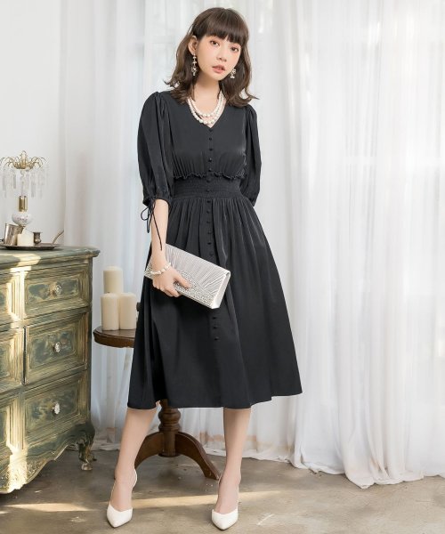 セール ハイウエストシャーリング切替ミモレ丈結婚式ワンピース ドレス プラス Dress D Fashion セール ハイウエストシャーリング切替ミモレ丈結婚式ワンピース ドレス プラス Dress D Fashion