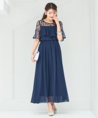 DRESS+/胸元フリルのレースドレス・結婚式ワンピース・お呼ばれパーティードレス/502882484