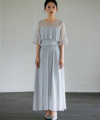 DRESS+/胸元フリルのレースドレス・結婚式ワンピース・お呼ばれパーティードレス/502882484