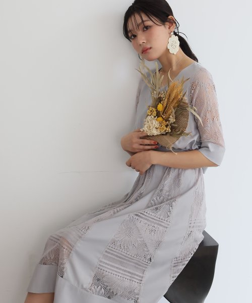 フラワーレースリボンドレス 結婚式 お呼ばれワンピース パーティードレス プールヴー Pourvous D Fashion フラワーレースリボンドレス 結婚式 お呼ばれワンピース パーティードレス プールヴー Pourvous D Fashion