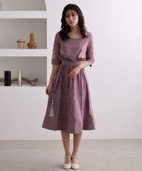 PourVous/プールヴー PourVous フェミニンワンピースドレス大きいサイズミモレ丈&七分袖結婚式フォーマル ワンピース パーティードレス 20代 30代 40代/502709796