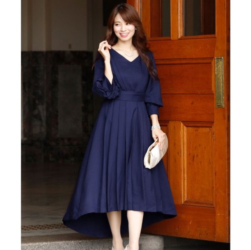 タックスリーブ フィッシュテール ワンピース プールヴー Pourvous D Fashion
