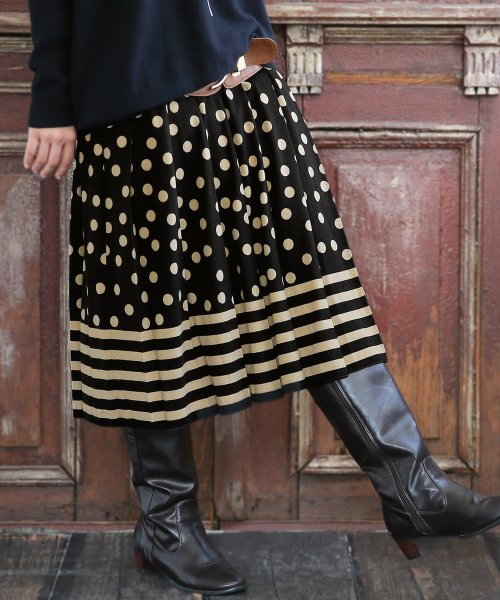 ボーダー ドットスカート オシャレウォーカー Osharewalker D Fashion ボーダー ドットスカート オシャレウォーカー Osharewalker D Fashion