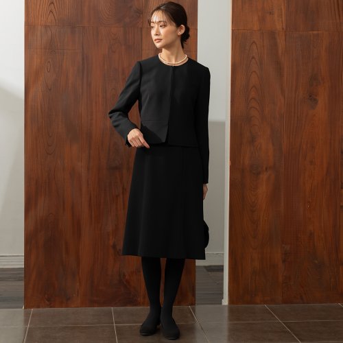 セール ノーカラージャケット フレアワンピース セットアップブラックフォーマル フォルムフォルマ Form Forma D Fashion