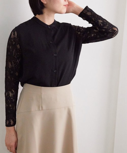 セール Tvドラマ着用 前後2way スタンド袖レースブラウス ビス Vis D Fashion