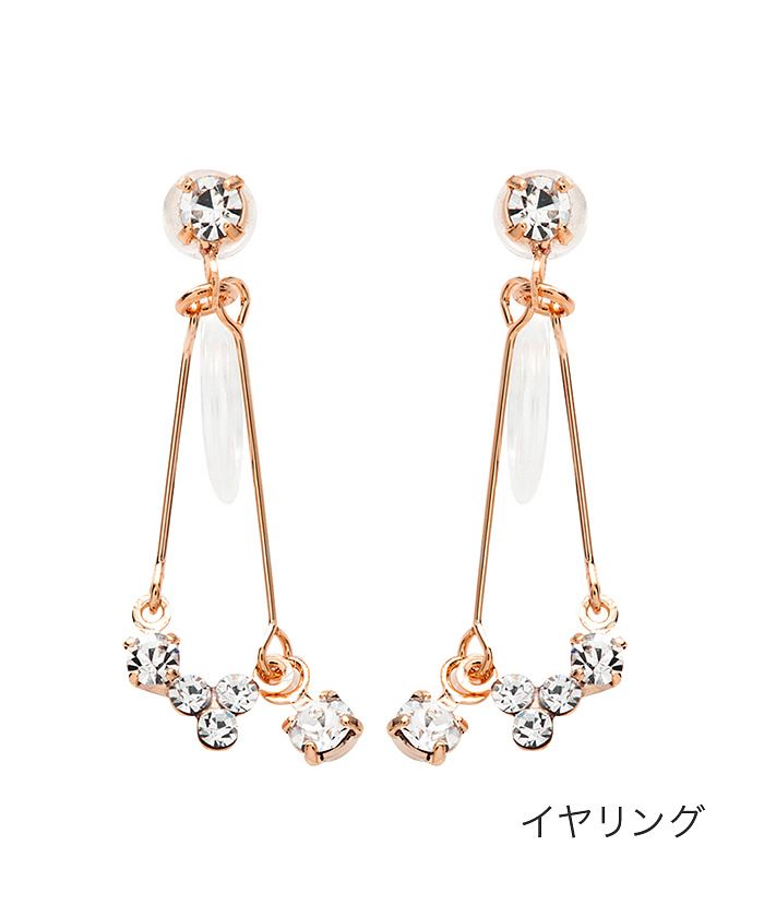 さりげない煌きを宿した連なりビジューピアス/イヤリング(502935796 さりげない煌きを宿した連なりビジューピアス/イヤリング(502935796