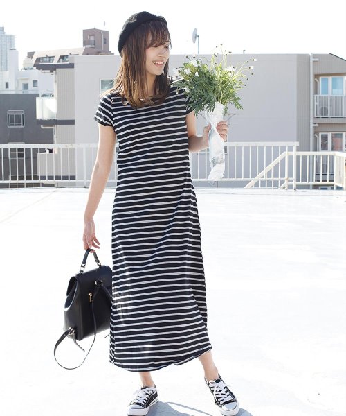 コットンマキシtシャツワンピース Tシャツワンピース 半袖 ワンピース 綿 コットン カットソー Tシャツワンピ ロングワンピースレディース マキシ丈 ロング Aimoha アイモハ Aimoha D Fashion