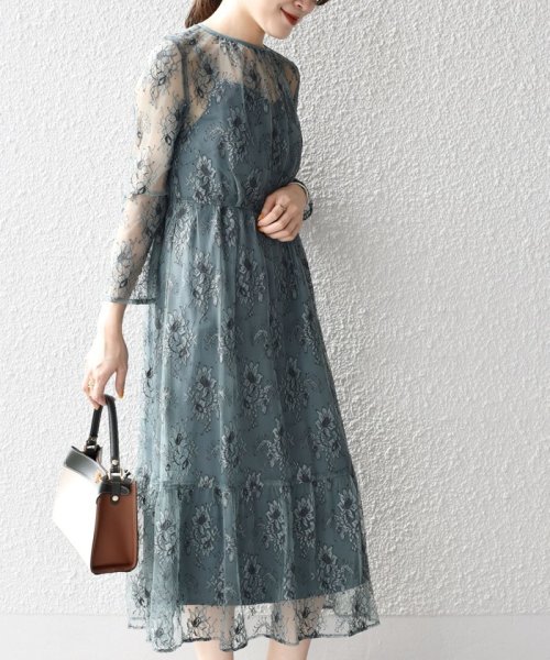 Little Black レースフレアワンピース パーティー用 シップス ウィメン Ships Women D Fashion