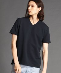 MONSIEUR NICOLE/タックボーダー柄VネックTシャツ/502891573