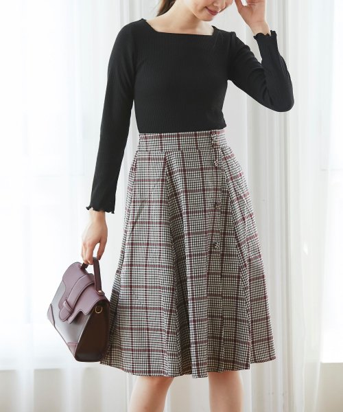 チェック柄ドッキングワンピース トッコクローゼット Tocco Closet D Fashion チェック柄ドッキングワンピース トッコクローゼット Tocco Closet D Fashion
