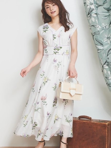 セール 美人百花4月号掲載 バードフラワーワンピース ノエラ Noela D Fashion