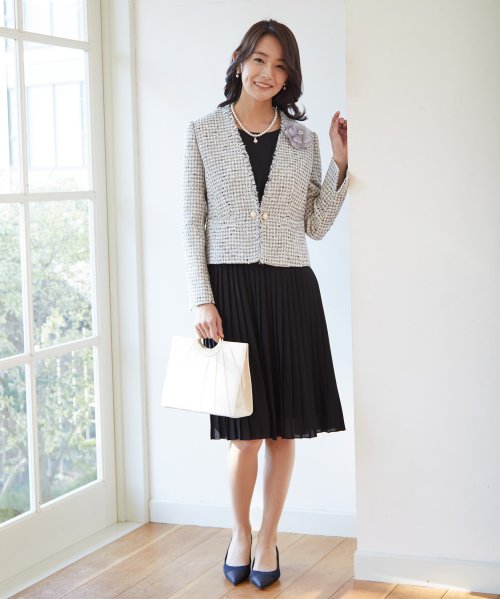 セール ｖネックミックスツイードジャケット フレアワンピース セレモニースーツ フォルムフォルマ Form Forma D Fashion