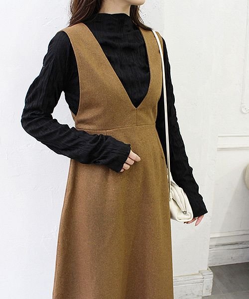 セール Vネックウールワンピース モードローブ Mode Robe D Fashion セール Vネックウールワンピース モードローブ Mode Robe D Fashion
