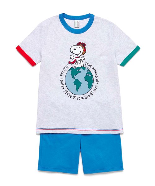 セール Snoopyコラボ スヌーピー アース半袖パジャマセット ユナイテッド カラーズ オブ ベネトン ボーイズ Benetton United Colors Of Benetton Boys D Fashion