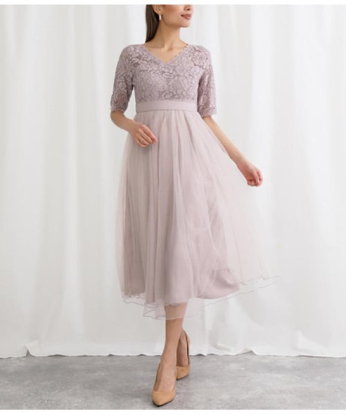 セール レース チュールフレアロングワンピース セッティミッシモ Settimissimo D Fashion セール レース チュールフレアロングワンピース セッティミッシモ Settimissimo D Fashion
