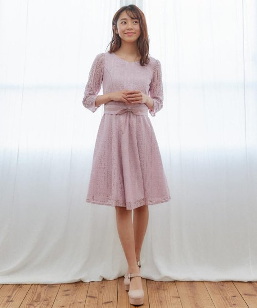 セール 美人百花4月号掲載 レースベルト付きワンピース ミッシュマッシュ Misch Masch D Fashion