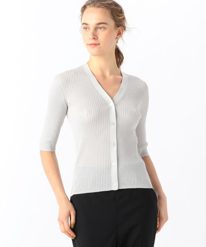 セール 30%OFF】マーセライズドコットンリブ Vネック