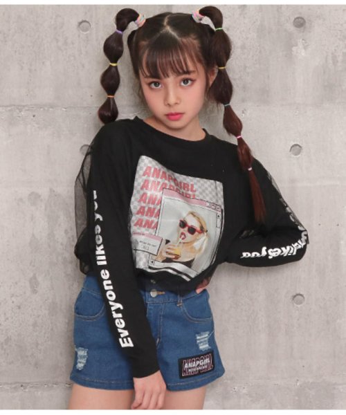 セール チュール重ねガールプリントワンピース アナップガール Anap Girl D Fashion