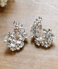 PourVous/プールヴー PourVous リーフビジューイヤリング＆ピアス結婚式対応/502709799